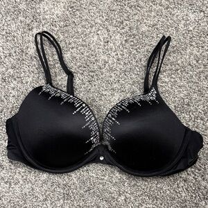 Victoria's Secret Black Bra with Silver Detailing
